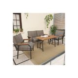 Mygusi Hayal Balkon, Cafe, Metal Kanepe Koltuk Takımı , Bahçe Mobilyası, 2+1+1 + 70x110 Masalı
