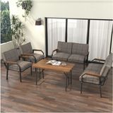 Mygusi Hayal Serisi Modern Balkon, Bahçe, Cafe - Metal Kanepe Koltuk Takımı 2+2+1+1 -70 x 110 Masalı - Cappucino - Cappuccino