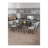 Mygusi Hayat 70 X 110 Bendir Mutfak Masası, Mutfak Masası Takımı, Yemek Masası, 2 Sandalye 1 Bench - Açık Gri