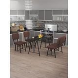 Mygusi Hayat 70 X 110 Bendir Mutfak Masası, Mutfak Masası Takımı, Yemek Masası, 2 Sandalye 1 Bench - Kahverengi