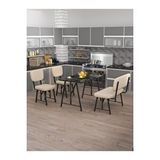 Mygusi Hayat 70 X 110 Bendir Mutfak Masası, Mutfak Masası Takımı, Yemek Masası, 2 Sandalye 1 Bench - Krem