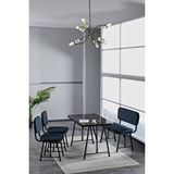 Mygusi Hayat 70 X 110 Bendir Mutfak Masası, Mutfak Masası Takımı, Yemek Masası, 2 Sandalye 1 Bench - Lacivert