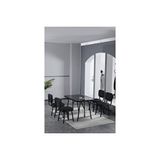 Mygusi Hayat 70 X 110 Cm Sabit Bendir Mutfak Masası, Mutfak Masası Takımı, Yemek Masası, 4 Antrasit Sandalye