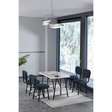 Mygusi Hayat 70 X 110 Cm Sabit Efes Mutfak Masası, Mutfak Masası Takımı, Yemek Masası, 4 Lacivert Sandalye