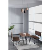 Mygusi Hayat 70x110 Amalfi Mutfak Masası, Mutfak Masası Takımı, Yemek Masası, 2 Benchli - Kahverengi