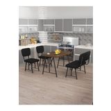 Mygusi Hayat 70x110 Amalfi Mutfak Masası, Mutfak Masası Takımı, Yemek Masası, 2 Sandalye 1 Bench - Siyah