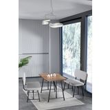Mygusi Hayat 70x110 Atlantik Mutfak Masası, Mutfak Masası Takımı, Yemek Masası, 2 Benchli - Açık Gri