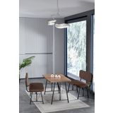 Mygusi Hayat 70x110 Atlantik Mutfak Masası, Mutfak Masası Takımı, Yemek Masası, 2 Benchli - Kahverengi