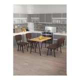 Mygusi Hayat 70X110 Atlantik, Mutfak Masası Takımı, Yemek Masası, 2 Sandalye 1 Bench - Kahverengi