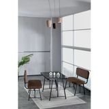 Mygusi Hayat 70X110 Bendir Mutfak Masası, Mutfak Masası Takımı, Yemek Masası, 2 Benchli - Kahverengi