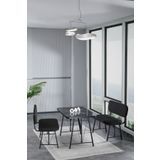Mygusi Hayat 70x110 Bendir Mutfak Masası, Mutfak Masası Takımı, Yemek Masası, 2 Benchli - Siyah