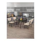 Mygusi Hayat 70X110 Bendir Mutfak Masası, Mutfak Masası Takımı, Yemek Masası, 2 Sandalye 1 Bench - Krem