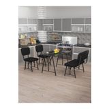 Mygusi Hayat 70x110 Bendir Mutfak Masası, Mutfak Masası Takımı, Yemek Masası, 2 Sandalye 1 Bench - Siyah