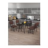 Mygusi Hayat 70x110 Bendir, Mutfak Masası Takımı, Yemek Masası, 2 Sandalye 1 Bench - Kahverengi