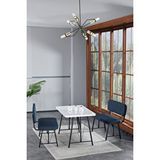 Mygusi Hayat 70x110 Beyaz Mutfak Masası, Mutfak Masası Takımı, Yemek Masası, 2 Benchli - Lacivert