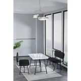 Mygusi Hayat 70x110 Beyaz Mutfak Masası, Mutfak Masası Takımı, Yemek Masası, 2 Benchli - Siyah