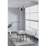 Mygusi Hayat 70x110 Efes Mutfak Masası, Mutfak Masası Takımı, Yemek Masası, 2 Benchli - Açık Gri