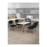 Mygusi Hayat 70x110 Efes Mutfak Masası, Mutfak Masası Takımı, Yemek Masası, 2 Sandalye 1 Bench - Siyah
