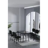 Mygusi Hayat 70x110cm Sabit Bendir Mutfak Masası, Mutfak Masası Takımı, Yemek Masası, 4 Siyah Sandalye