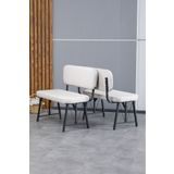 Mygusi Hayat Serisi Mutfak, Yemek, Bahçe, Kafe, Modern Bench, Puf, 2 Adet - Krem