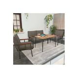 Mygusi Modern Balkon, Bahçe, Cafe - Metal Kanepe Koltuk Takımı - 2 1 1 60x90cm Masalı - Cappucino