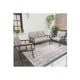 Mygusi Modern Balkon, Bahçe, Cafe, Metal Kanepe Koltuk Takımı , Bahçe Mobilyası, 211 - Açık Gri