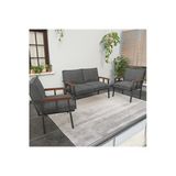 Mygusi Modern Balkon, Bahçe, Cafe, Metal Kanepe Koltuk Takımı , Bahçe Mobilyası, 211 - Koyu Gri