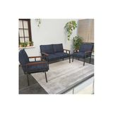 Mygusi Modern Balkon, Bahçe, Cafe, Metal Kanepe Koltuk Takımı , Bahçe Mobilyası, 211 - Lacivert