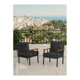 Mygusi Modern Balkon, Bahçe, Cafe, Metal Koltuk, Kanepe Tekli - Antrasit