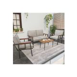 Mygusi " Modern'' Serisi Balkon, Bahçe, Cafe - Metal Kanepe Koltuk Takımı - 2 1 1 Sehpa Hediyeli - Krem