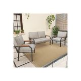 Mygusi "Mygusi" Hayal Balkon, Bahçe, Cafe - Metal Kanepe Koltuk Takımı - 2+1+1