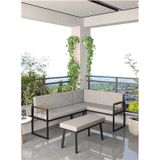 Mygusi Mygusi Src Balkon, Bahçe, Cafe, Köşe Takimi Gri