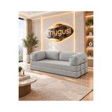 Mygusi Mylegom 90X200 cm Fitilli Kadife Yataklı Kanepe, Dinlenme Koltuğu, Yıkanabilir Fermuarlı Silinebilir Kılıf, Gri