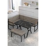 Mygusi Src 70X110 Bendir Masalı, Köşe Takımı, Mutfak, Balkon Köşe Takımı, Mutfak Masası Takımı - Cappucino