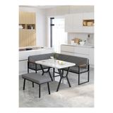 Mygusi Src 70x110cm Beyaz Masalı, Köşe Takımı, Mutfak, Balkon Köşe Takımı, Mutfak Masası Takımı - Koyu Gri