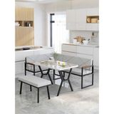 Mygusi Src 70X110CM Efes Masalı, Köşe Takımı, Mutfak, Balkon Köşe Takımı, Mutfak Masası Takımı - Açık Gri - 70 x 110 cm