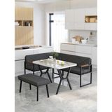 Mygusi Src 70X110CM Efes Masalı, Köşe Takımı, Mutfak, Balkon Köşe Takımı, Mutfak Masası Takımı - Antrasit - 70 x 110 cm