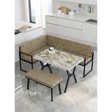 Mygusi Src 70X110CM Efes Masalı, Köşe Takımı, Mutfak, Balkon Köşe Takımı, Mutfak Masası Takımı - Cappucino - 70 x 110 cm