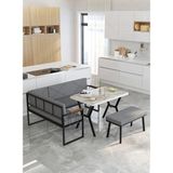 Mygusi Src 70X110CM Efes Masalı, Köşe Takımı, Mutfak, Balkon Köşe Takımı, Mutfak Masası Takımı - Koyu Gri - 70 x 110 cm
