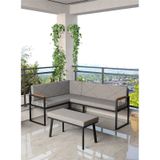 Mygusi Src Balkon, Bahçe, Cafe, Köşe Takimi Koyugri Koyu Gri