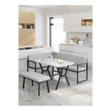Mygusi Src Serisi Balkon, Bahçe, Cafe, Köşe Takımı, Balkon Köşe Takımı - Beyaz Masalı - Açık Gri