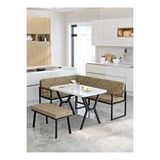 Mygusi Src Serisi Balkon, Bahçe, Cafe, Köşe Takımı, Balkon Köşe Takımı - Beyaz Masalı - Cappucino Bej