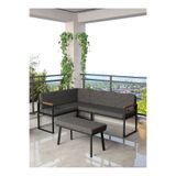 Mygusi Src Serisi Balkon, Bahçe, Cafe, Köşe Takımı, Balkon Köşe Takımı - Puflu - Antrasit