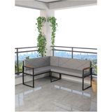 Mygusi Src Serisi Koyu Gri Balkon Köşe Takımı Metal Malzeme ile Modern Tasarım ve Konforlu Kullanım - 120x170 - Füme