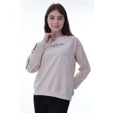 Myhanne Kolu Biyeli Baskılı Kız Çocuk Sweat 2012 - Bej - 10 - 11 Yaş
