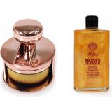 Myhica Bronzy Glow 100 ml Işıltılı Saç & Vücut Nemlendirici Yağ ve Fondöten Fırçası Kullanıma Uygun