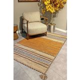 MYHOME HALI Trb-01 Iskandinav Pamuk Kilim El Dokuma Kahverengi