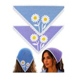 MyHubi Kadın Örgü Vintage Bandana papatya Çiçek Motifli Yazlık Bohem Saç Bandanası 2,li kombin