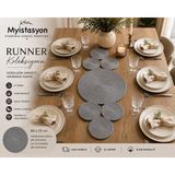 Myistasyon Jüt, Hasır, Dekoratif Masa Örtüsü, Runner, Amerikan Servis, Sehpa Örtüsü 85X37 - Gri - 85 cm