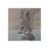 MYK Hediye ve Sanat Atölyesi Dekoratif Şamdan, 43x21 cm, 2 li Fil Şamdan, Beyaz, Polyester
